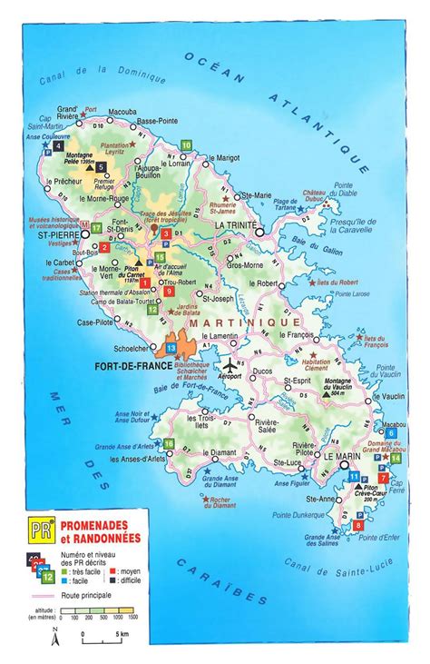 detailed elevation map  martinique   marks martinique