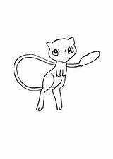 Mew Coloring Pages Mewtwo Mega Pokemon Getcolorings Getdrawings Drawing Color sketch template