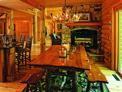 designing  beautiful log home dining space