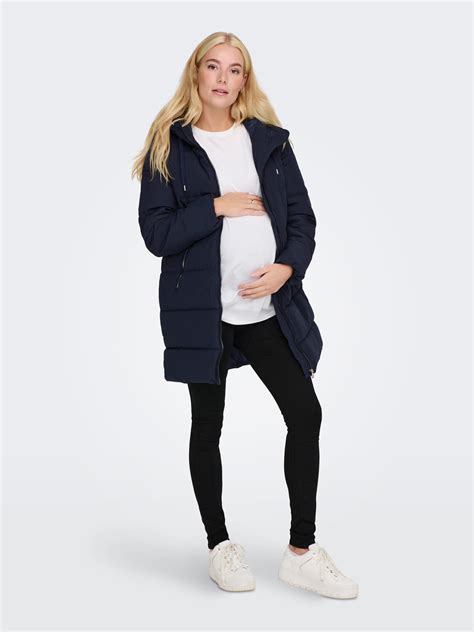 maternity gewatteerde zwangerschapsjas winter olmdolly donkerblauw wehkamp