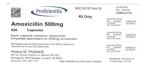 Prescribing Information Amoxicillin Capsules Usp 250 Mg And 500 Mg Rx Only