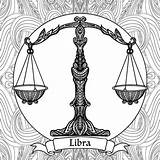 Coloring Zodiac Pages Drawing Adult Signs Libra Balance Scale Outline Colored Drawings Pencils Pencil Colouring Behance Signo Tattoo Virgo Printable sketch template