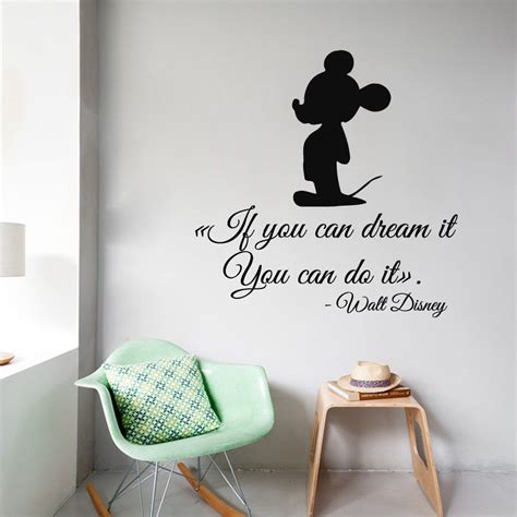 mickey mouse wall decals quote    dream      cartoon art home vinyl stickers