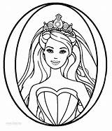 Barbie Coloring Pages Face Print Getcolorings Printable Princess Color sketch template