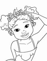 Coloring Pages Girl African Princess Pretty Girls American Party Drawing Brown Sheets Printable Color Children Print Drawings Books Colorings Getdrawings sketch template