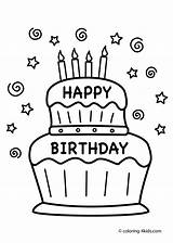 Coloring Pages Cake Birthday sketch template