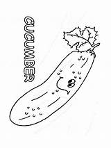 Cucumber Coloring Pages Color Vegetables Recommended sketch template