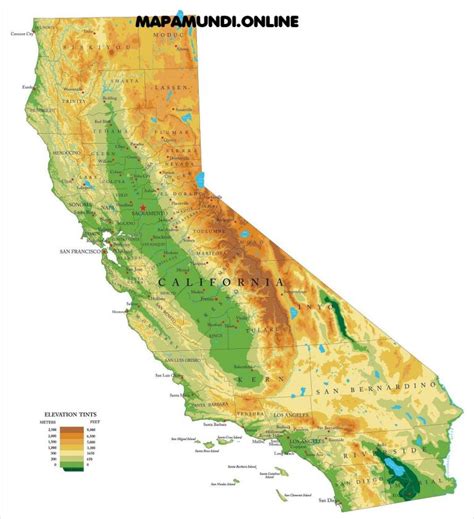 ⊛ mapa de california 🥇 político y físico imágenes hd 2022