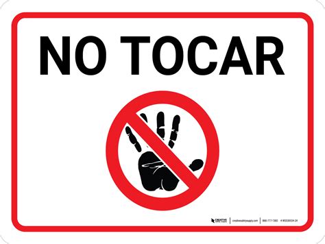 No Tocar Con Icono Horizontal Wall Sign