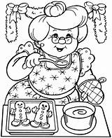 Coloring Granny Kitchen Preparing Food Print sketch template