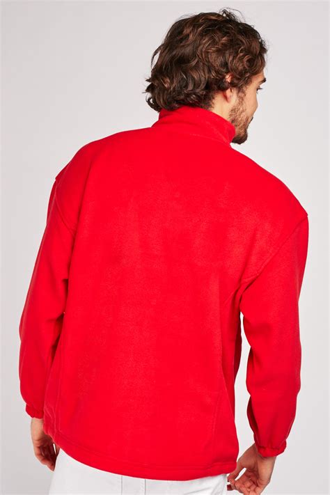 zip  red fleece jacket