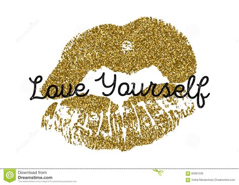 Poster With Gold Glitter Lips Prints On White Background