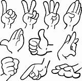 Hand Gestures Cliparts Finger Drawing sketch template