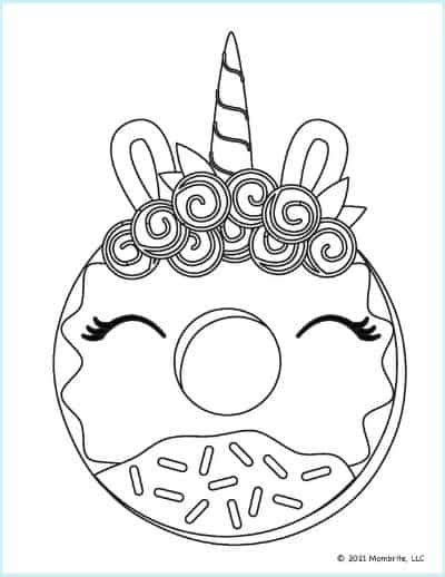 kawaii doughnut unicorn coloring pages hetyde