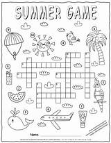 Crossword Summer Puzzle Puzzles Word Coloring Pages Planerium Games Login Search sketch template