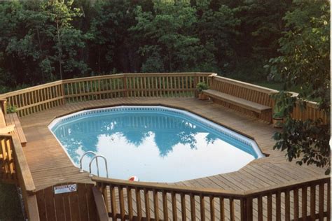 neshanic deck  built  benches traditional pool
