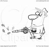 Blower Leaf Man Cartoon Using Toonaday Outline Illustration Royalty Rf Clip Ron Leishman Clipart 2021 sketch template