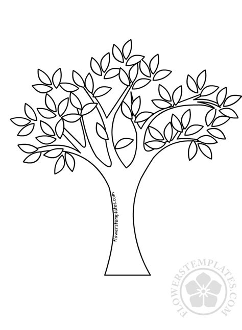 spring tree  green leaves coloring page flowers templates