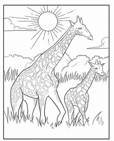 printable giraffe coloring pages