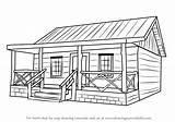 Cabin Draw Wood Step Sketch Log Houses Drawing Pencil Woods Drawings Coloring Drawingtutorials101 Learn House Cabins Easy Wooden Tutorials Realistic sketch template