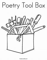 Poetry Tool Box Coloring Built California Usa sketch template