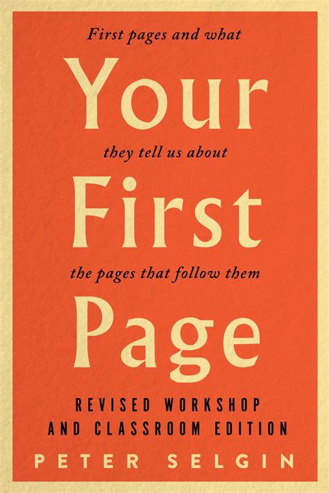 your first page first pages and what they tell us about the pages that