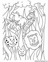 Animals Coloring Bushes Pages Animal Kids Colouring Zoo Choose Board Bestcoloringpages sketch template