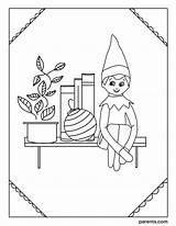 Coloring Elf Pages Shelf Parents Printables Fun Mantle sketch template