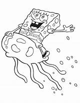 Spongebob Coloring Pages Printable Jellyfish Riding Squarepants Kids Bob Sponge Fish Birthday Color Plankton Jellyfishing Jelly Rocks Do Sheets Gif sketch template