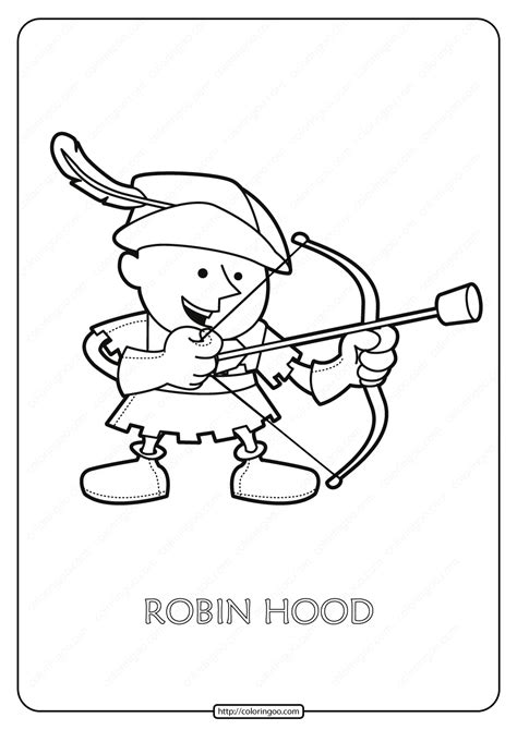 printable robin hood  coloring page