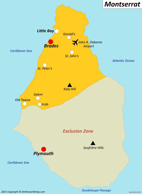 Montserrat Map United Kingdom Maps Of Montserrat Island