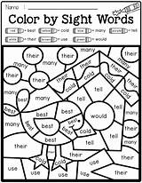 Sight Word Worksheets Coloring Printable Kindergarten Pages Grade Words Template Second Color Winter Code Phonics Reading Desalas sketch template