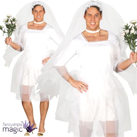 Adult Fun Male Bride Wedding Stag Do Party Funny Fancy Dress Costume