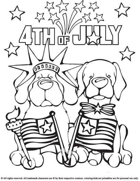 celebration dogs    july coloring pages  kids coloring