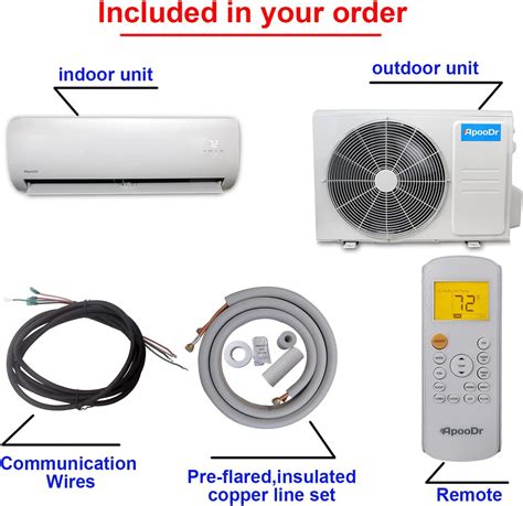 buy apoodr  btu mini split air conditioner ductless inverter system  seer  heat
