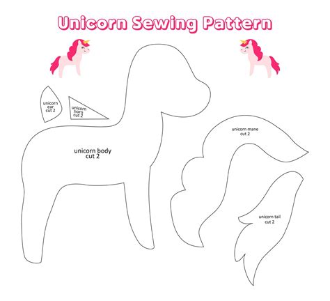 printable stuffed unicorn sewing pattern printable sewing patterns