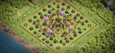 trophy defense base   link hybrid clash  clans  town hall level  base