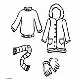 Winter Clothes Coloring Clothing Kids Season Coat Pages Childrens Drawing Print Color Getdrawings Clipartmag sketch template