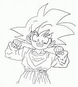 Goten Gotenks Coloringhome Goku Trunks Gohan sketch template
