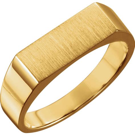 gold mens rectangle signet ring mmxmm solid  sarrafcom