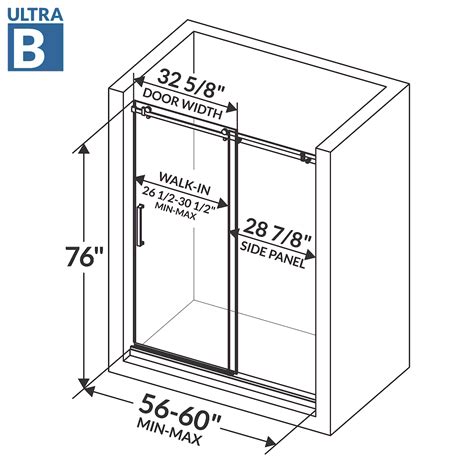 Shower Door Frameless 56 60 W X 76 H Ultra B Brushed Nickel Ebay