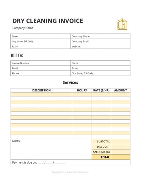 cleaning housekeeping invoice template word  eforms cleaning
