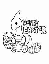 Easter Coloring Pages Dinosaur Happy Printable sketch template