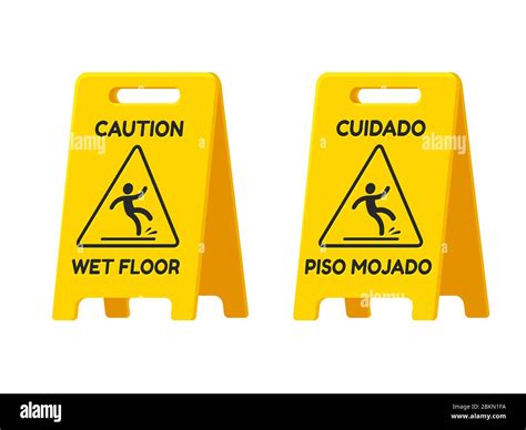 caution wet floor vector warning imágenes vectoriales de stock alamy