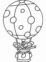 Kleurplaten Luchtballon Kleurplaat Ballonnen Ballonvaren Knutselpagina Vliegen Knutselen 1224 Afkomstig Voorbeeldsjabloon sketch template