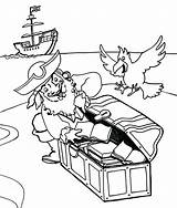 Chest Treasure Coloring Pirate Color Getcolorings sketch template