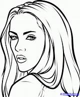 Outline Face Drawings Twilight Drawing Coloring Pages Girls Girl Simple Sketches Blank Outlines Dragoart Learn sketch template
