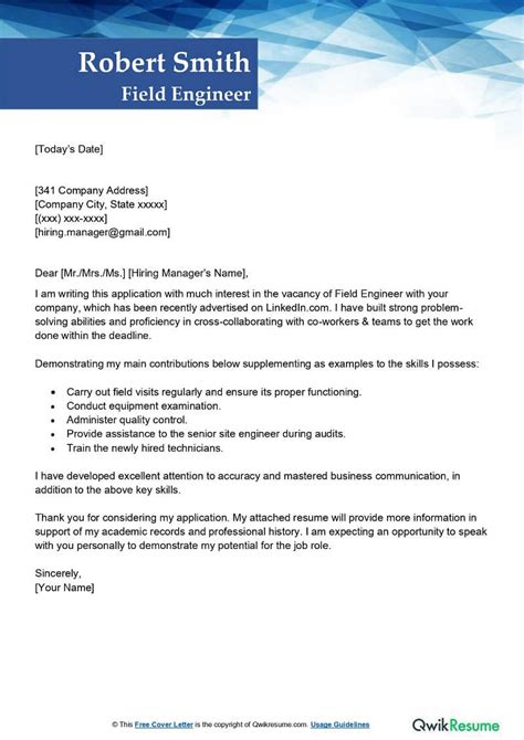 mechanical engineer cover letter examples qwikresume