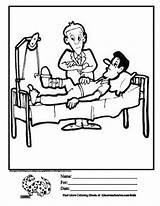 Hospital Bed Coloring Pages Leg Broken Kids Drawing Cartoon Printables Colouring Printable Patient Book Doctor Man Beds Getcolorings Board Activities sketch template