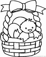 Easter Basket Coloring Pages Colouring Baskets Printable Egg Chick Clipart Kids Color Template Picnic Empty Eggs Cute Print Sheets Outline sketch template